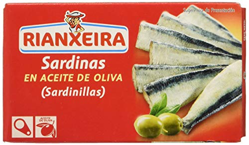 Rianxeira, Conserva de Sardina, Sardinilla en Aceite de Oliva - 12 latas de 81 gr. (Total: 972 gr.)