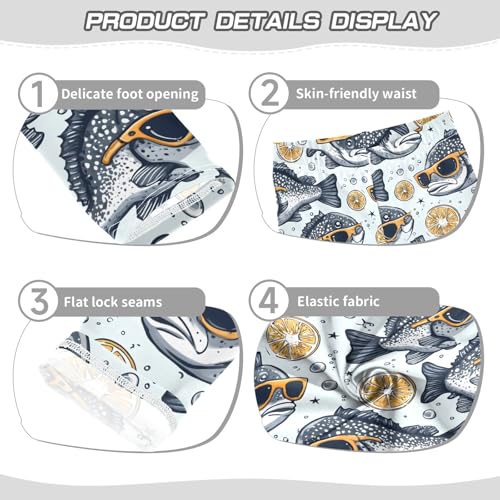 Girls' Athletic Leggings Ankle Length Yoga Dance Pants Kids Teen 4T Fish Lemon3