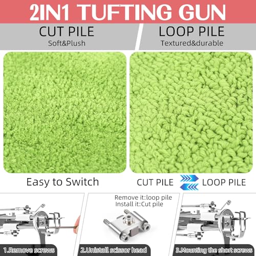 Image of Rug Tufting Gun with Carpet Trimmer Kit,Tufting Gun Starter Kit Professional Tufting Rug Making Machine,2 in 1 Cut Pile Loop Pile Tufting Gun Kits for Beginners and Amateur