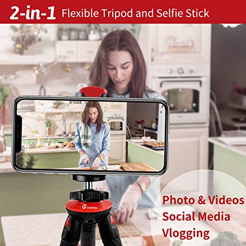GooFoto Flexible Trepied Smartphone, Trépied Téléphone Portable avec Télécommande Sans Fil, Étanche Mini Trepied Appareil Photo avec Clip de Téléphone, pour iPhone Samsung Huawei Canon Nikon Sony DSLR - Image 5