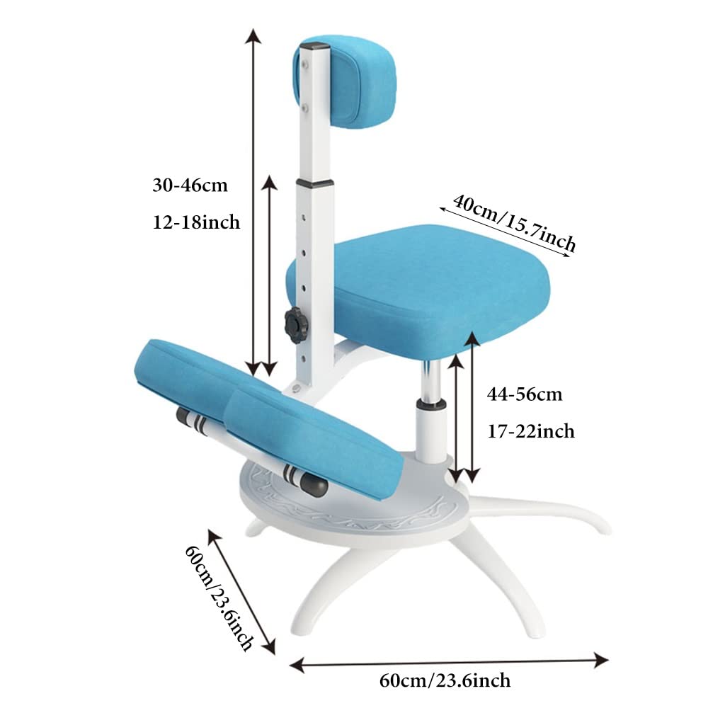 Footstool Desk Chair Ergonomic Kneeling Chair, Height Adjustable Stool for Boys and Girls with 5-Speed Adjustable Chest Protector, Ideal for Correcting Sitting Posture (Color : /Gr