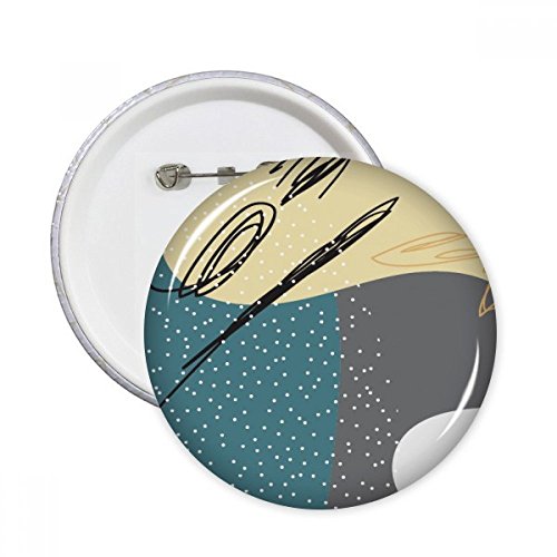 Badge bouton rond art abstrait plante XL pour raviver une veste terne