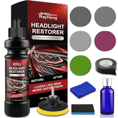 Kit de pulimento faros coche,Kit Pulir Faros Desgastados Para Restauración, Kit pulir faros coche completo para restauración de faros de coche, Solución para mejorar visibilidad y brillo