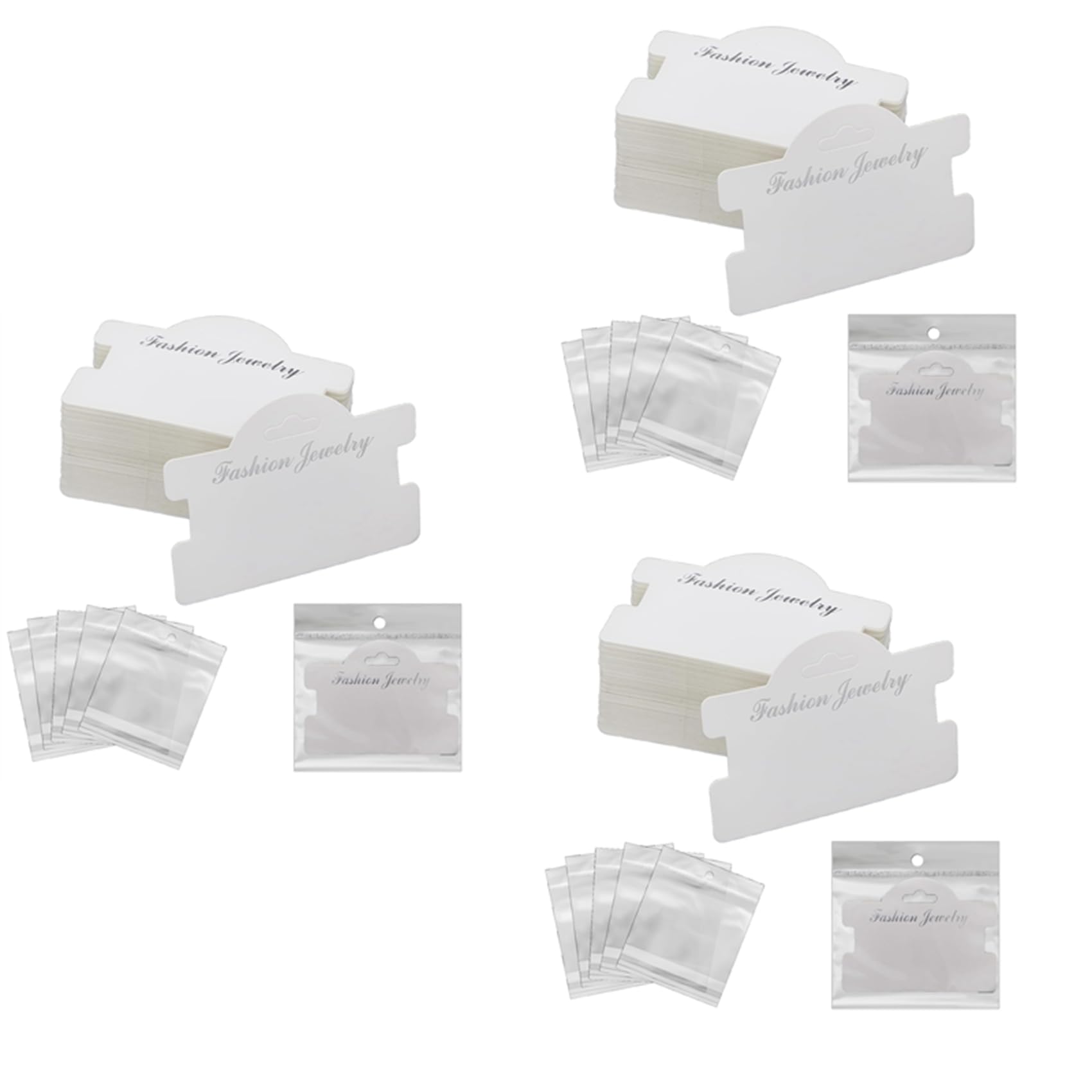 Jnchdghwa 300 Pcs Bracelet Display Cards Jewelry Display Hanging Card Bracelet Packaging Necklace Cards with Bags,White