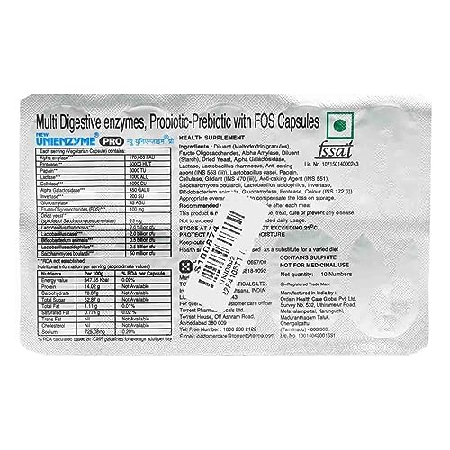 Image of Unienzyme Pro - Strip of 10 Capsules