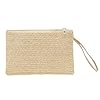 liuduo Bolso de mano para mujer, tejido de paja, bolso pequeño de moda, bohemio, para playa, verano, bolso pequeño, beige, 240 x 160 x 20 mm, beige, 240*160*20mm