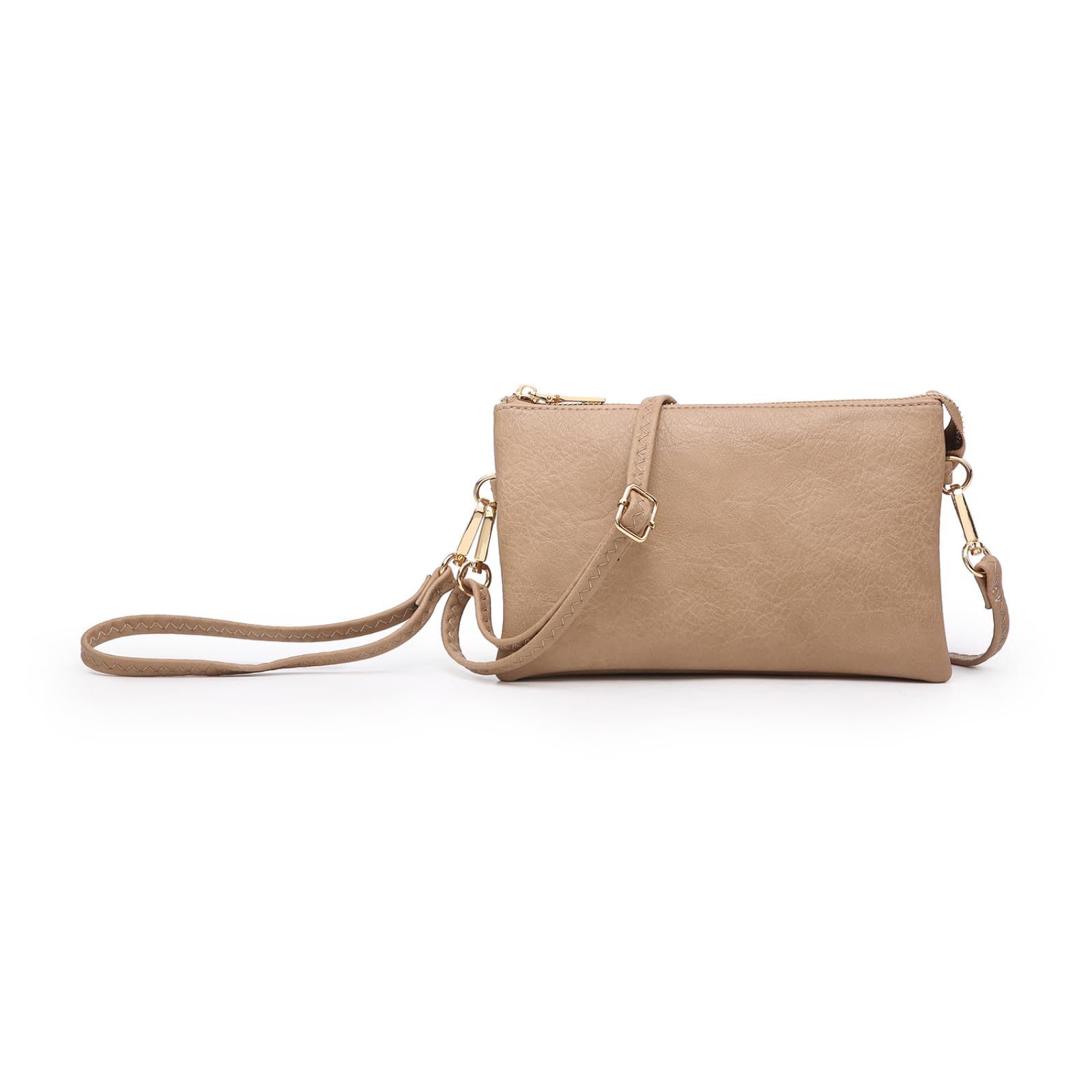 JEN & CO. Riley Crossbody Bags for Women Vegan Leather Wristlet Clutch Wallet Purses Handbags with 2 Straps