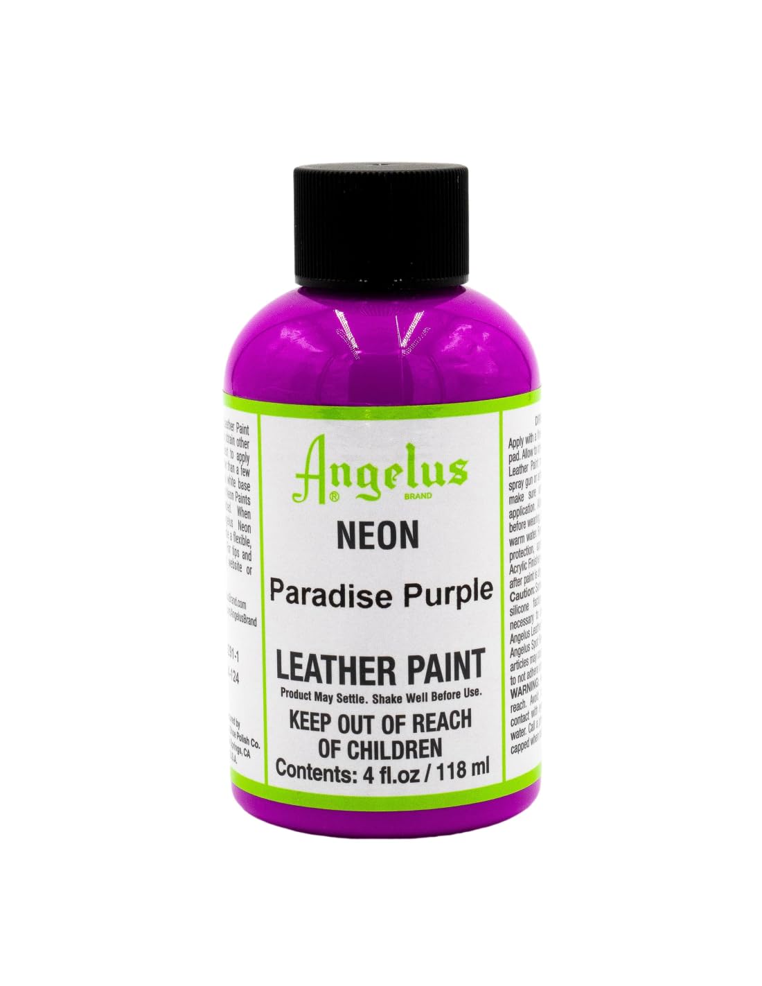 Angelus Leather Paint, 4 Ounce Jar, Neon Paradise Purple