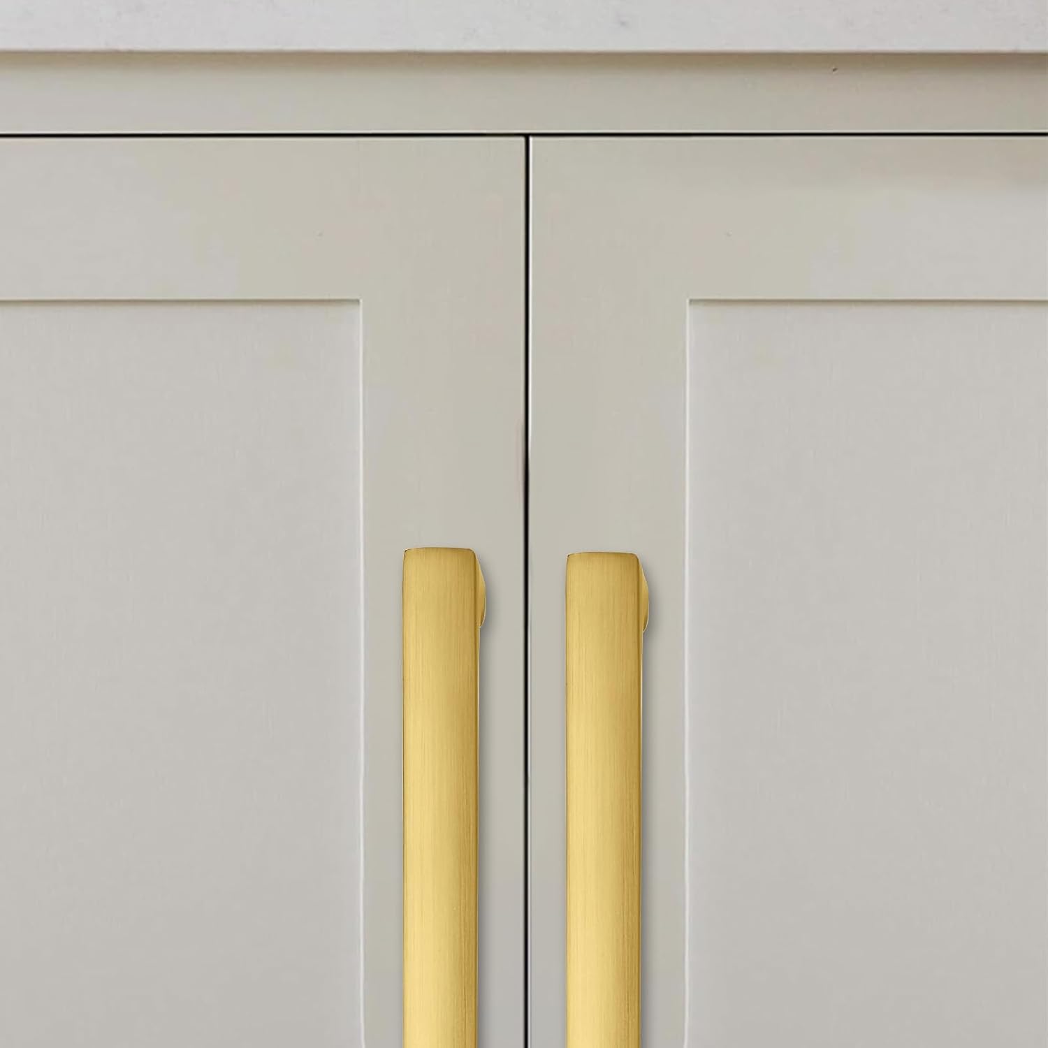 4-Inch Vibrant Brushed Moderne Brass Cabinet Pulls 10 Pack - Vintage Handles for Kitchen Cabinets, Cupboards, Drawers & Bathroom Hardware