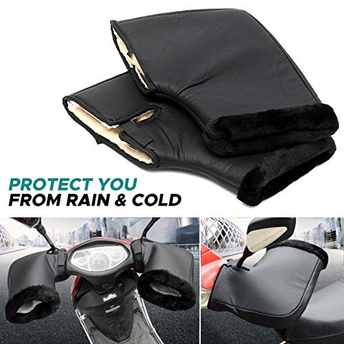Audew Scooter Gloves, One Pair Waterproof Motorcycle Grip Handlebar Muff Winter Warmer Thermal Cover Glove