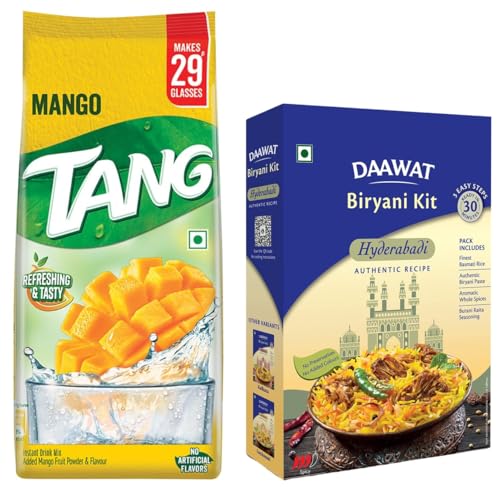 Image of Tang Bakrid Special Kit : Instant Drink Mix, Mango, 500G With Daawat Hyderabadi Biriyani Kit