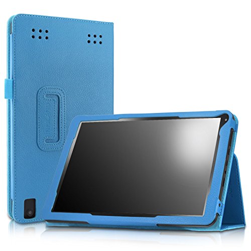 Infiland Premium PU Leather Case Cover for DigiLand 10.1 DL1008M DL1010Q / NeuTab N10 Plus 10.1/ Rotor 10.1/ iDeaUSA CT10/ Elecost OctaTab 10.1/ IRULU X1 Pro Lightning 10.1 Inch Tablet- Blue