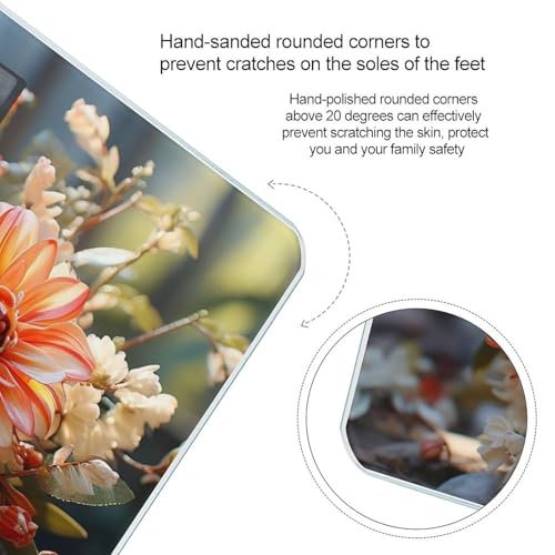 Báscula Digital de Baño con Diseño Floral Naranja miniatura 4