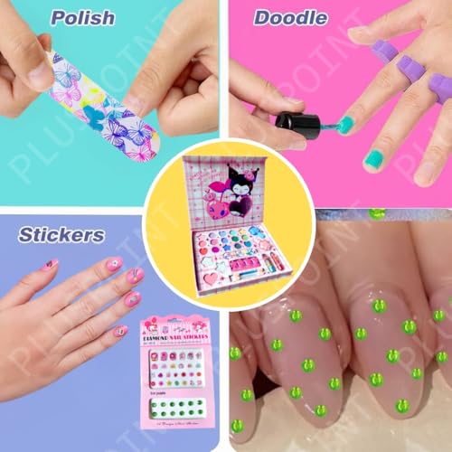 Image of PLUSPOINT Kids Makeup Kit for Girls, Washable Makeup Set for Girls, Make up Set for Kids, Girl Toys Children Play Beauty Kit with Folding Case Birthday Gifts for Girls Age 4 5 6 7 8 Year Old