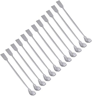ULTECHNOVO Lab Spoon Spatula, Lab Spoons Square Head lab Spoon Micro Double Ends Stainless Steel Lab Measuring Spoon Flat Medicinal Spoon Spatula for School Home 7.8inch(12pcs)