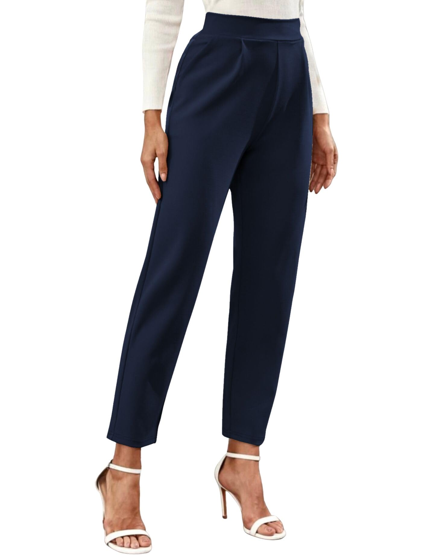 dream beauty fashion Women's High Waist Regular Fit Trouser, Elastic Staright Pants for Casual & Office Work Wear (Virat Pant-6)-picture-10