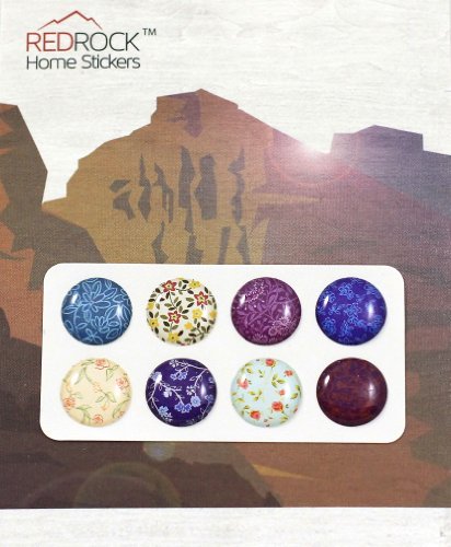 Beautiful Flower Floral Designs 8 Pieces Home Button Stickers for iPhone 5 4/4s