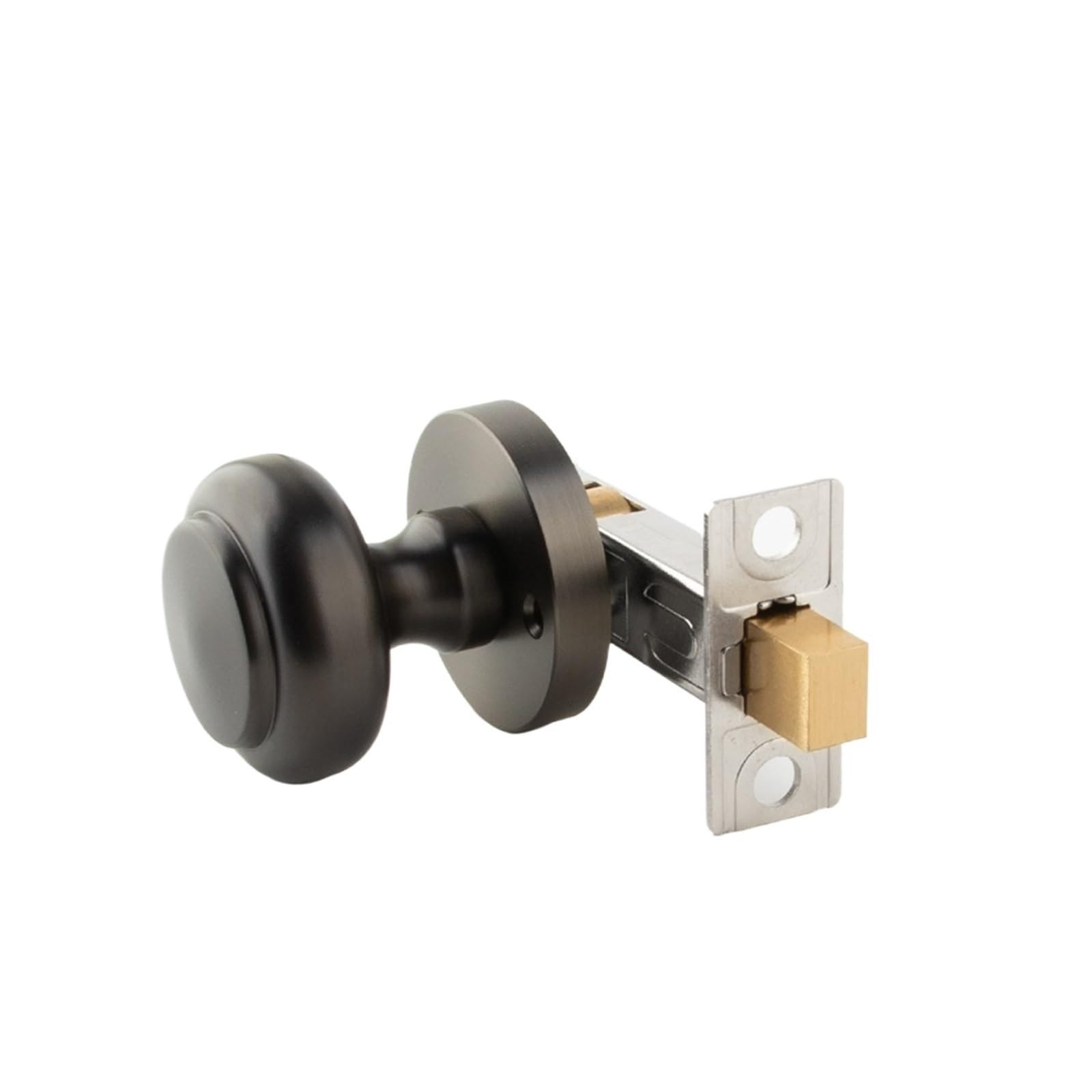Cobre Cerradura de Pomo Unilateral Empotrado Baño Puerta Habitación | Puerta de Habitación Puerta de Madera Baño Unilateral Empotrado(Galaxy gray round)