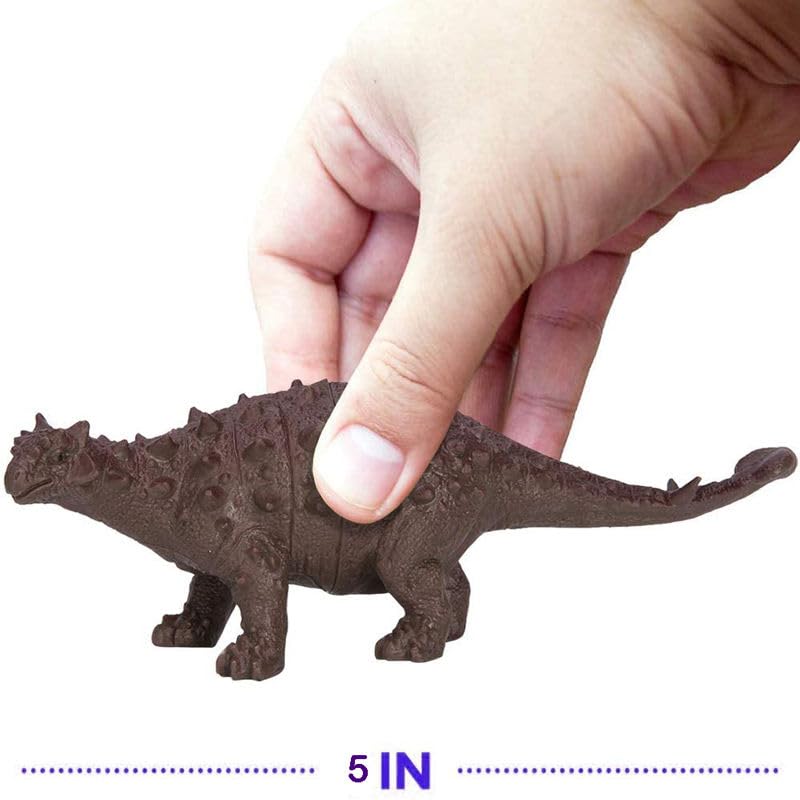 Image of DZLING Realistic Big Dinosaur Toy Set for Kids - 6 Pieces Realistic Dinosaur Figures, Dino Animal Action Figurine Decoration Items Birthday Gift for Childrens 3+ Years