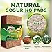 SCRUBIT Natural Scouring Pads (12 Pack) - Eco Friendly Scrubbing Pads for Kitchen Cleaning, Dishes, and Pots - Non-Scratch Kitchen Scrubbers - 100% Natural Sisal Fibers (12 Pack)
