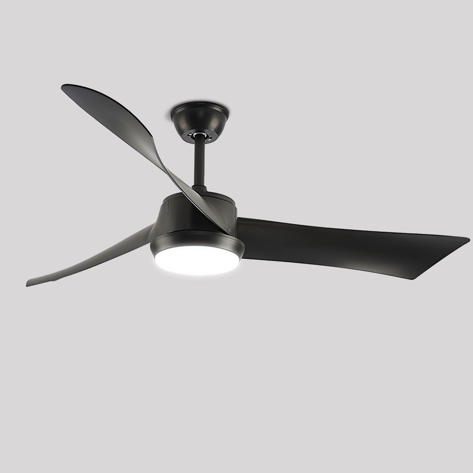 KXEcoLife 52in Quiet Ceiling Fan With Light Remote 6 Speeds Reversible DC Motor, Dimmable 48W LED Fixtures For Bedroom Living Room Classroom Restaurant