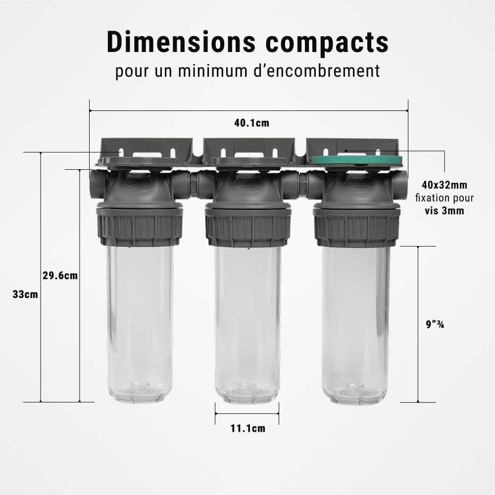 Filtre à eau triple 3P + pack protection complète