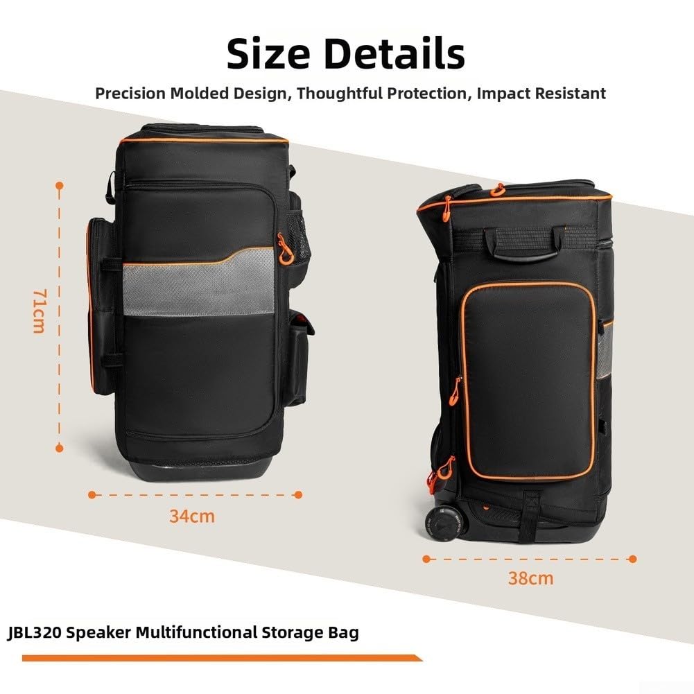 EVA Aufbewahrungstasche für JBL für partybox 310/320 Lautsprecher, tragbare harte Tragetasche mit Zubehörfach Schutztasche Reise für Outdoor