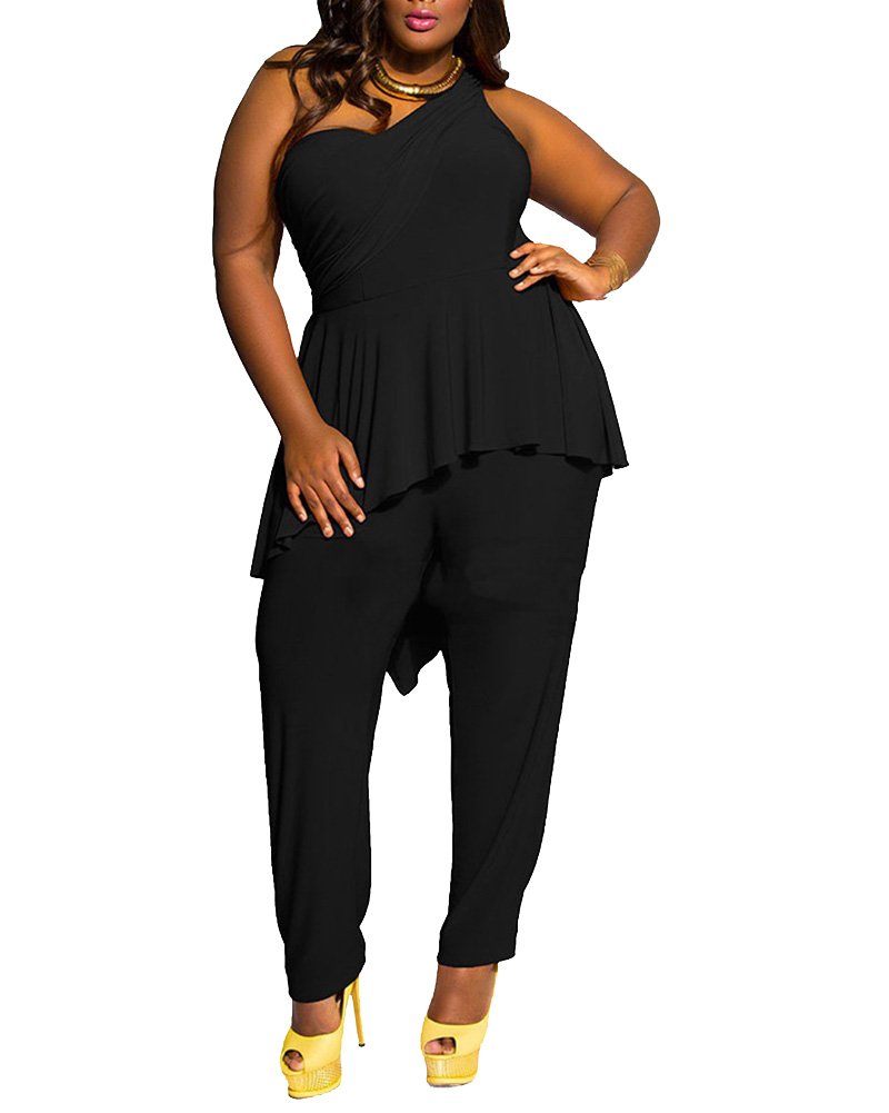 PengGeng Mujer Fiesta Mono Talla Grand Un Hombro Sin Mangas Ladies Jumpsuits Monos De Fiesta Largos