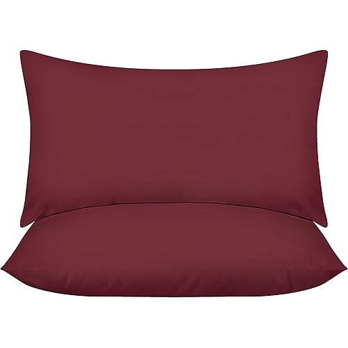 Utopia Bedding Throw Pillows Insert (Pack of 2, WineRed) - 12 x 20 Inches Bed and Couch Pillows - Indoor Decorative Pillows