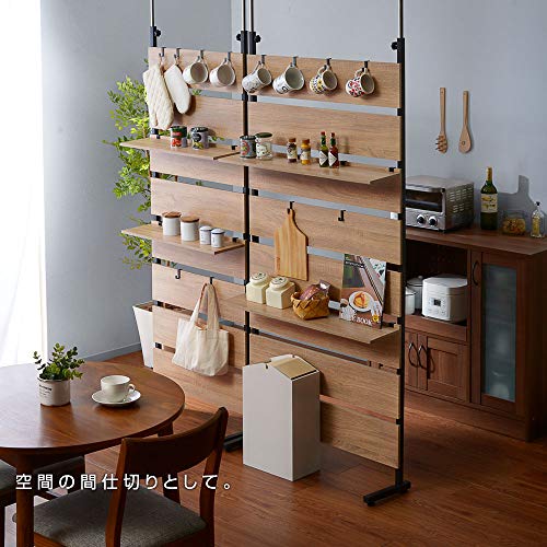 突っ張り棒 棚　ワイエムワールド お洒落 デザイン収納 ゲイブ 突っ張りラック 幅60.5cm 色 オーク  00163