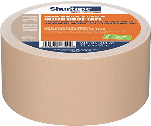 Shurtape PC 618 Performance Grade, Colored Cloth Duct Tape, Excellent Holding Power, 72mm x 55m...