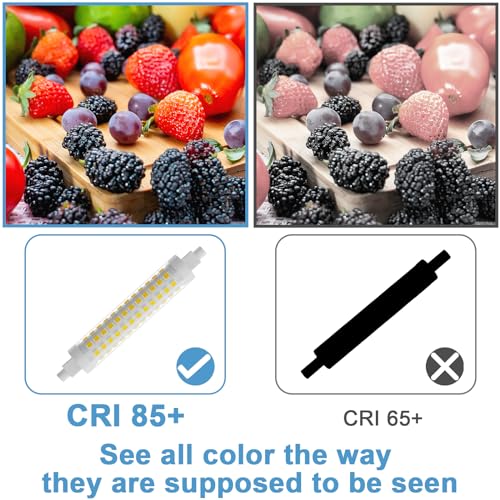 Image of R7S LED Bulb Dimmable 120V 100W 118mm T3 J Type Halogen Bulb Equivalent,4.64 inch Long Double Ended Floodlight Bulbs for Work,Security,Landscape Lights,Floor Lamps,Natural White 4000K,2 Pack