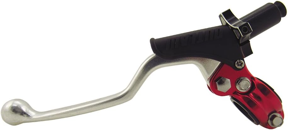 Outlaw Racing Dirt Bike Clutch Perch Quick Adjust Lever & Dust Protector for 7/8” Handle Bars- Compatible with Honda CR80-CR500 Kawasaki KX60-KX500 Suzuki RM65-RM250 Yamaha YZ80-YZ250 (Red)