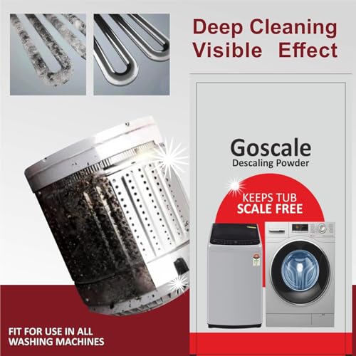 Image of L G Washing Machine Cleaner Descale Powder Descaling Appliance Quick Drum Descale Deep Cleaning for Semi and Fully Automatic Front and Top Load Tub Clean Pouches 100g (Packet Of 5)