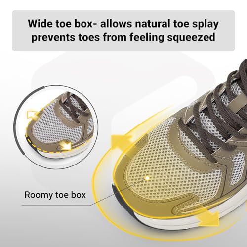 Image of FitVille Mens Walking Shoes Wide Width Thicker Cushioning Sneakers Extra Wide Shoes for Men Bouncy Shoes Non Slip Workout Gym Athletic Sneakers