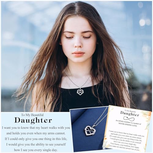 Gifts for Daughter Sister Girlfriend Granddaughter Niece, Infinity Heart Necklace Present on Christmas Birthday Mothers Day Valentines Day Graduation Back to School Easter Stocking Stuffers4