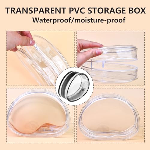 THXFUNAREA Transparente BH-Aufbewahrungstasche Kleine – wasserdichte Reise-Kosmetiktasche für BHS & Brustpads, Tragbarer Organizer für Unterwäsche, Bikini, Kleine Transparent-Tasche