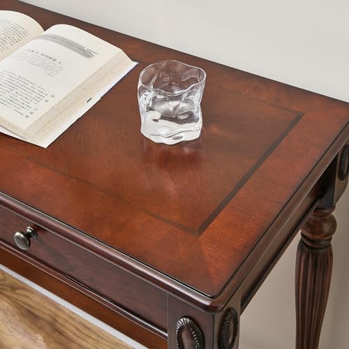 Leemtorig LEESSZ-1533-WD Traditional Solid Wood Writing Desk, Small Secretary Desk With 2 Drawers, Mahogany Desk Cherry Wood Writing Table thumb #8