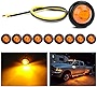 Nilight TL-03 10 PCS 3/4” Round Clearance LED Front Rear Side Indicator Bullet Marker Light for Truck RV Car Bus Trailer Van Caravan Boat (12V, Amber), 2 Years Warranty