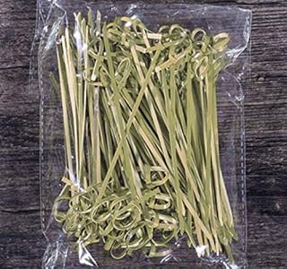 AILEXI Bastoncini per Cocktail 100 con Stuzzicadenti in Legno per Feste, Fronzoli, Finger Food, Frutta, Sandwich, Stuzzichini - bambù Annodati