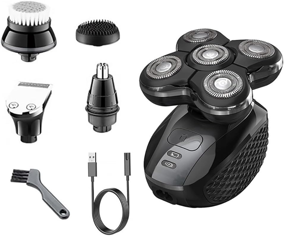 Electric Shavers for Bald Men 5 in 1 Mens Shaving Brush Mini USB Shaver Knives Portable Machine Man