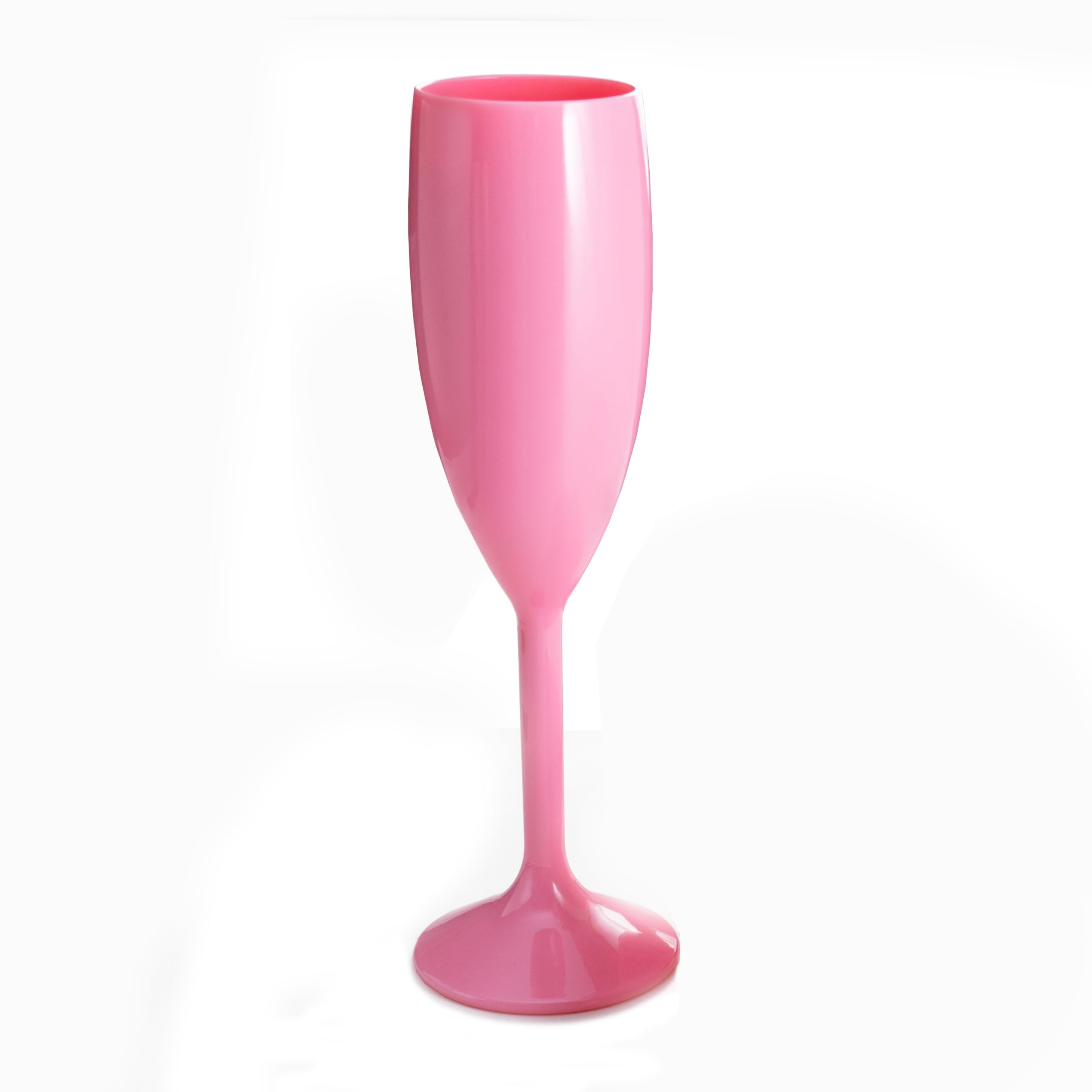 Persy Party Plastic Champagne Flutes 10 Pack - Unbreakable Wine Glasses with Long Stem - UK Based Coloured Champagne Flutes Prosecco Glasses - Gifts for Christmas, Wedding & Birthday - Baby Pink