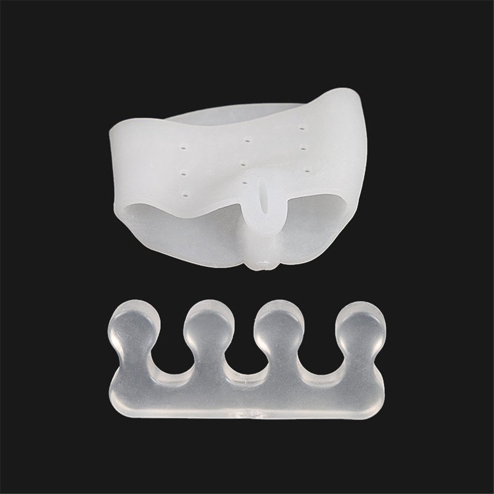 Zehenspreizer Silikon Gel Zehen Separator Set, Hallux Korrektur Zehenkorrektor für Frauen Männer, Zehenspreizer Hallux Valgus für Hammerzeh Bunion, 2 Paar Mittelfußpolster und Toe Separator Kit