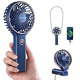 SWEETFULL Handheld Portable Fan, 5000mAh Rechargeable Battery, 6 Speed Wind, LED Digital Display, Foldable Electric Personal Mini Travel Fan with Backup Power, Summer Essentials Gifts for Women Girl