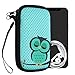 kwmobile Handytasche für Smartphones M - 5,5" - Neopren Handy Tasche Hülle Cover Case Schutzhülle - Eule Schlaf Türkis Braun Mintgrün - 15,2 x 8,3 cm Innenmaße