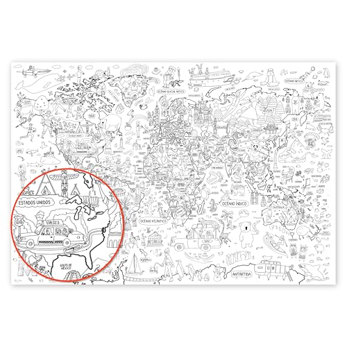 Mapa del Mundo Mapa Mundi Pared Grande Mapa Mundi para Marcar Viajes Atlas del Mundo para niños Decoración Habitación