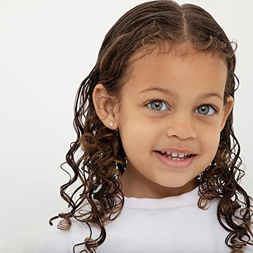 925 Sterling Silver 4mm Babies Cute Flower Screw Back Earrings, Screw Back Locking for Infants & Little Girls - Nature Lover Children, Flower Studs2