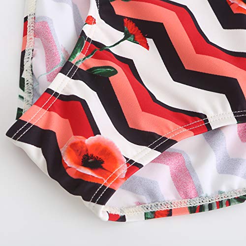 Image of Girls Two Piece Bikini Swimsuits Hawaiian Floral Bathing Suit for Kids Summer Beach Swimwear Set 3-16 Years