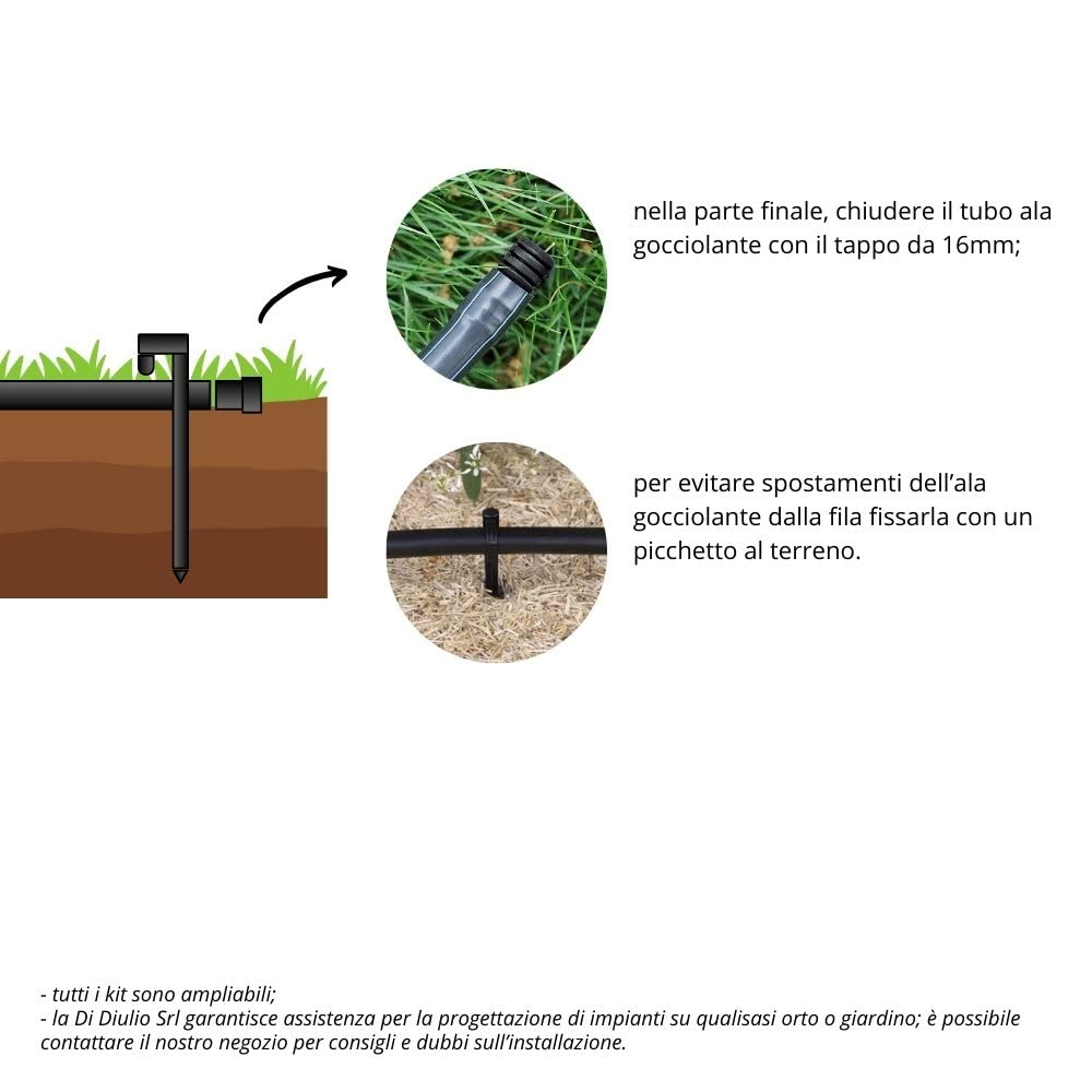 Kit Irrigazione a goccia automatico | Programmatore Rain Pure Vision + Elettrovalvola 9V | Kit Ala Gocciolante 100 Mq Passo 20 | Passo 30 | Passo 40 cm orto giardino Completo di Filtro (Passo 30)