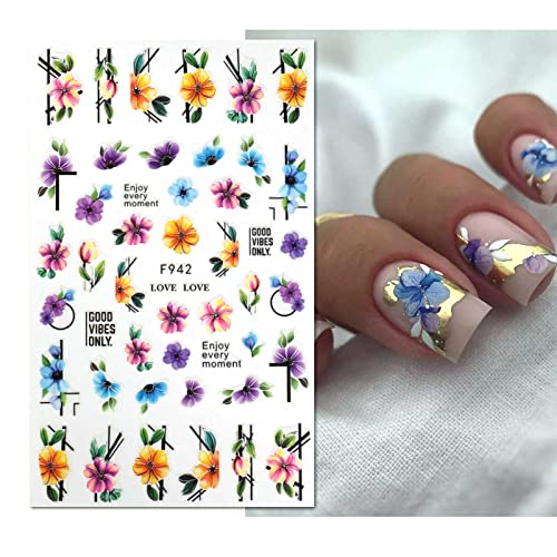 JMEOWIO Fiori Primavera Stickers Ongles Nail Art 9...